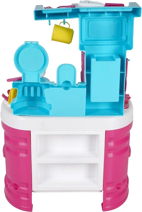 GRANDE CUISINE 75 CM BARBIE - 16 ACCESSOIRES AVEC STICKERS