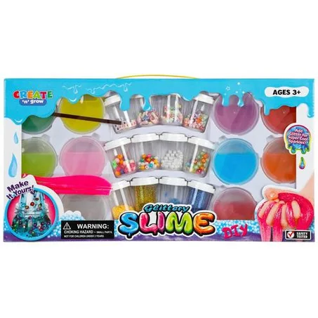 COFFRET PRESTIGE SLIME 12 POTS+12 PERLES+STRASSES ET PAILLETTES