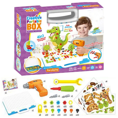 COFFRET 4 EN 1 2D-3D AVEC VISSEUSE ET OUTILS DE MONTAGE 198 PIÈCES