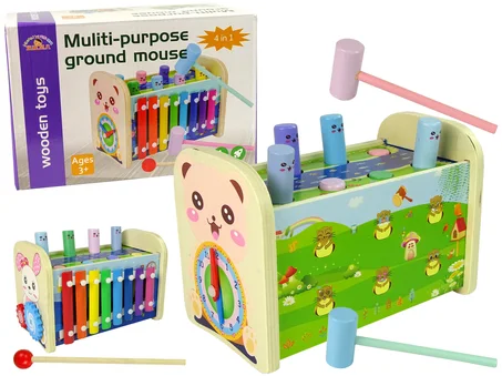 JOUET SOURIS EN BOIS MONTESSORI 4 EN 1