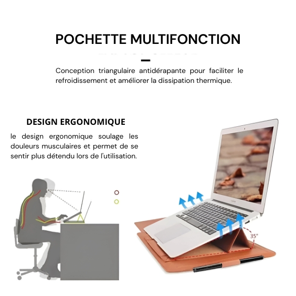 Pochette 3-en-1 pour ordinateur portable