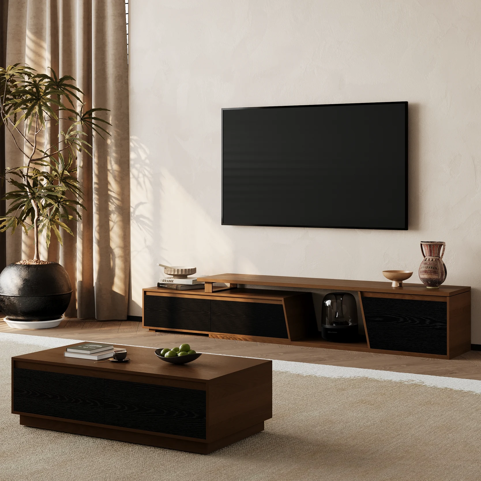 Mouble tv+tABLE BASSE MARON