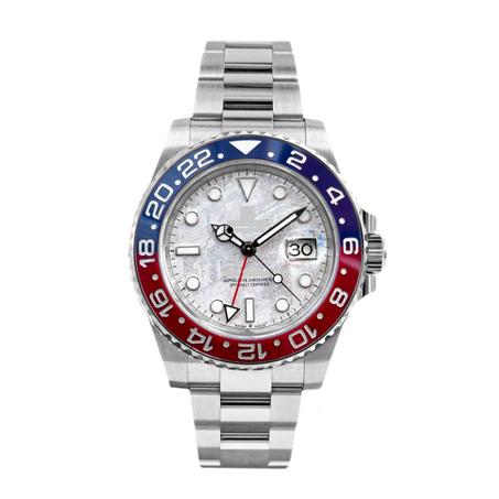 Men's watch Master 2 bleu & red  watch White Gold Meteorite