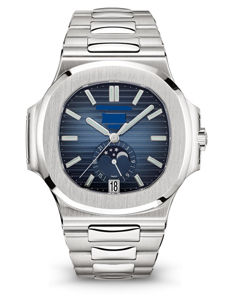 Luxury watch 40 mm Nautilus 18k silver color bleu dial satrs 5980/1R-001 VK Quartz Chronograph Men's Watch Wristwatch