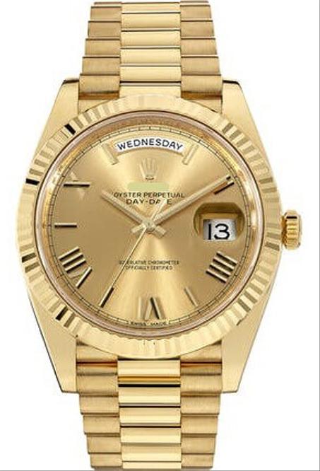 Watch Day-Date 40 18ct Yellow Gold President 228238 Baguette Diamond Dial 2019