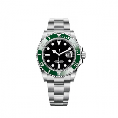 Men's watch luxury Submariner Black Dial Green Ceramic Bezel 41mm