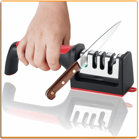 مبراة السكاكين 4 في 1 مقص سكاكين للاستخدام في المطبخ