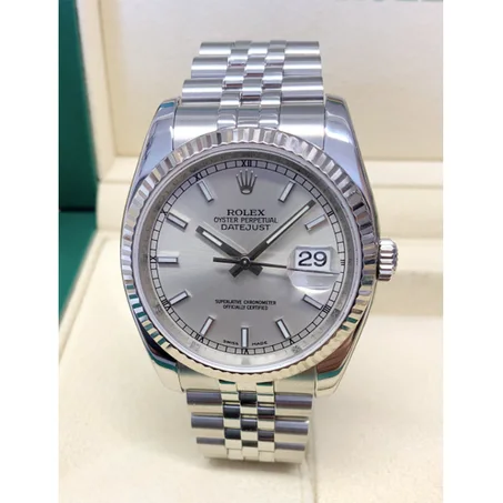 Rolex Datejust 116234 Silver Baton