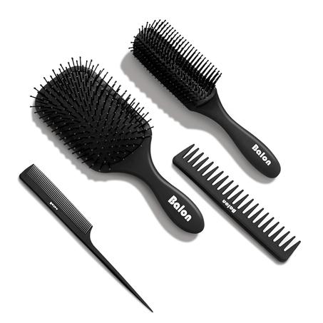 Balon Cepillo de pelo para mujeres y hombres, 4 piezas de cepillo de paleta desenredante cepillo para cabello largo y grueso y rizado, cepillo ideal para húmedo o seco, no más enredos
