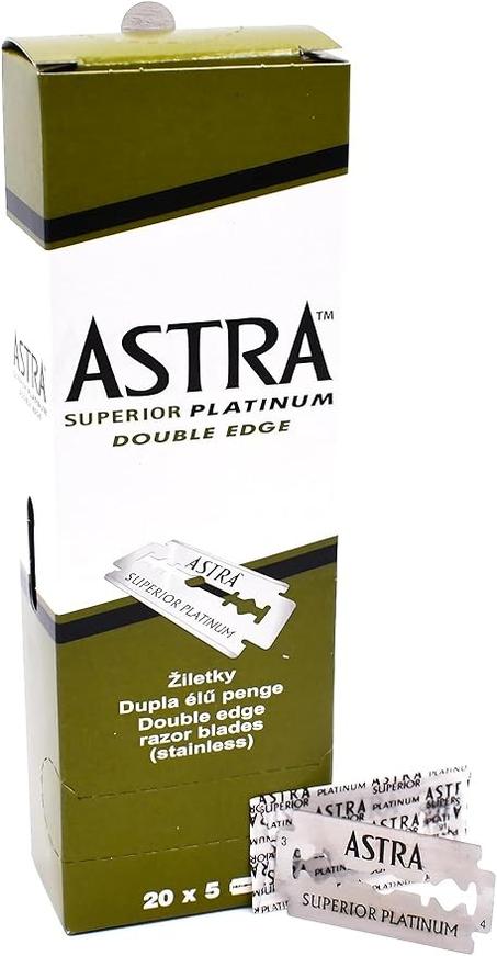 Cuchillas de doble filo 100 Astra superior Premium Platinum
