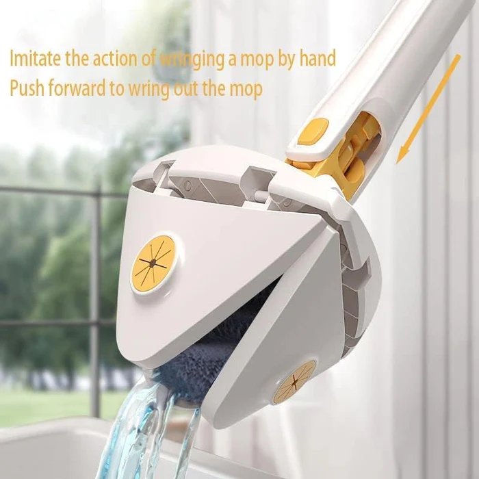 ممسحة أرضية دوارة بزاوية 360 درجة - Portable Magic Mop (White)