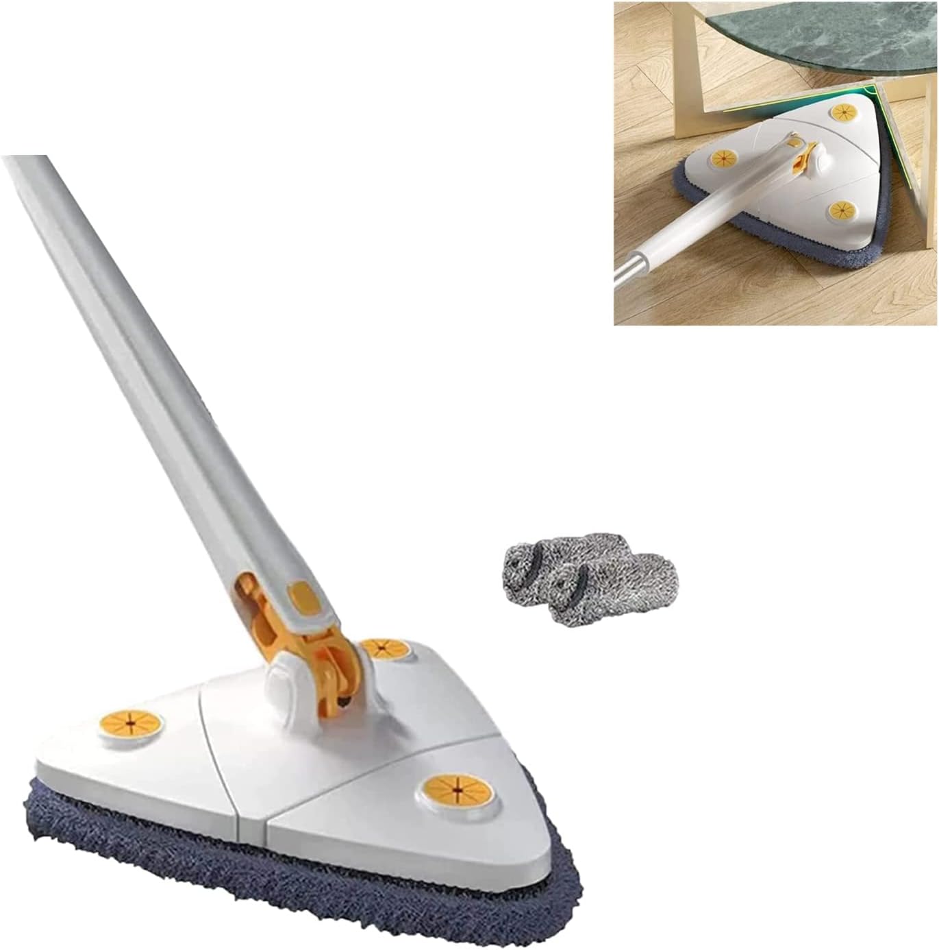 ممسحة أرضية دوارة بزاوية 360 درجة - Portable Magic Mop (White)