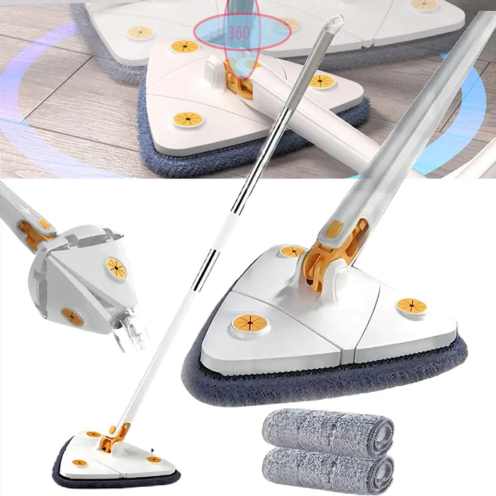 ممسحة أرضية دوارة بزاوية 360 درجة - Portable Magic Mop (White)