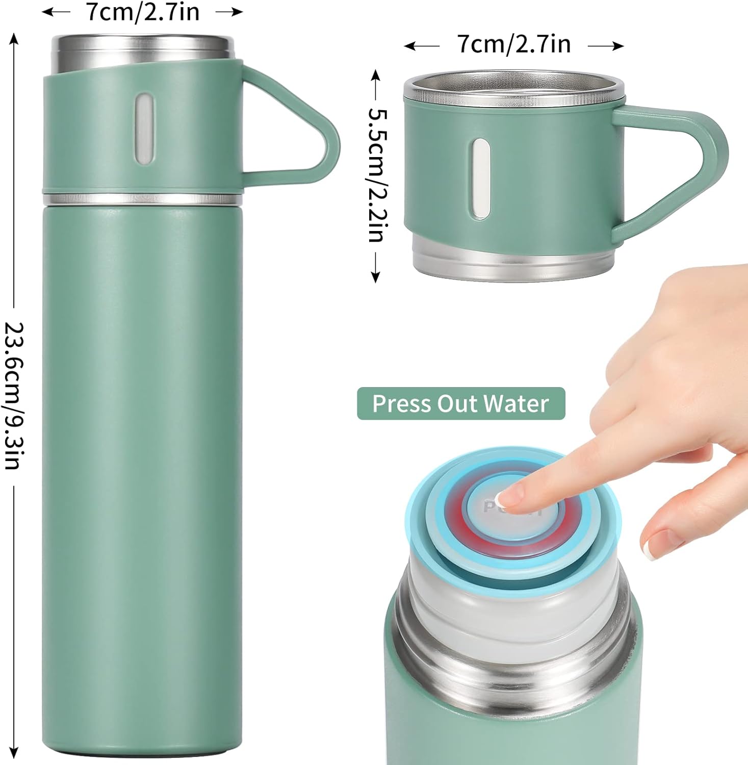 حافظة حرارية مع أكواب - Sports Water Bottle