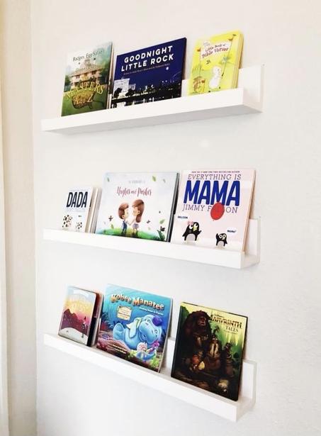 3 رفوف حائطية من الخشب الطبيعي (50cm/12cm)