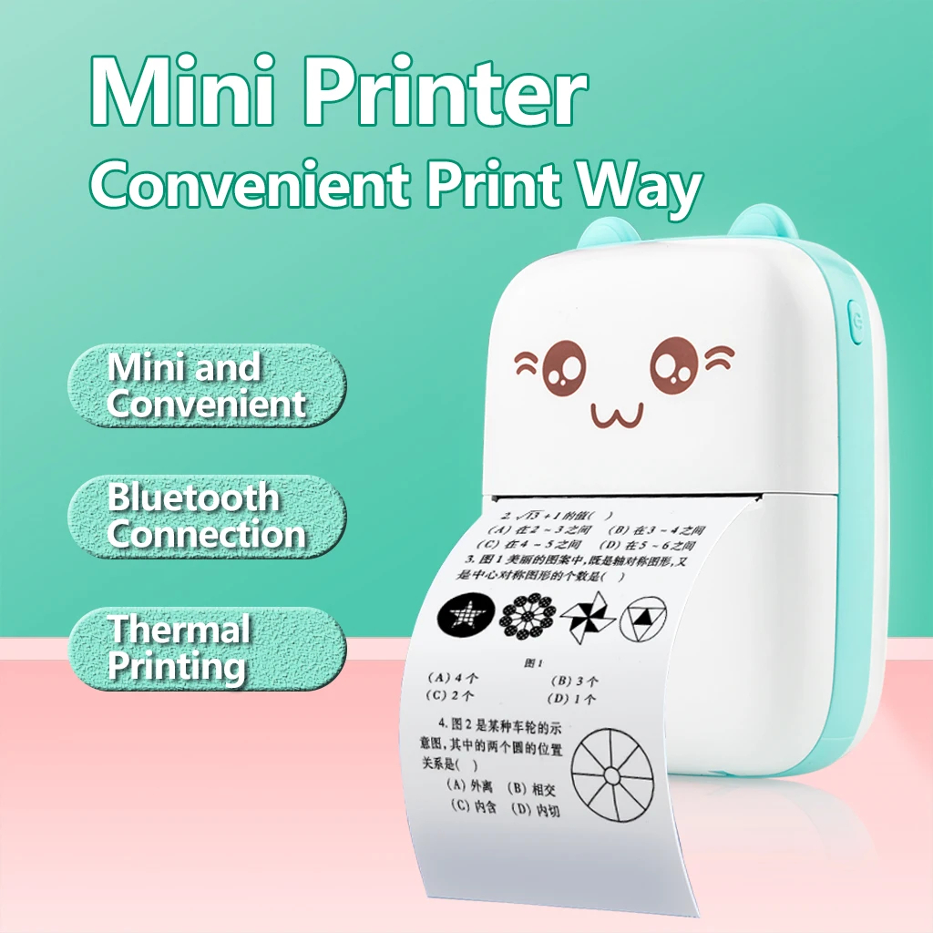 Mini imprimante thermique rose sans fil Bluetooth