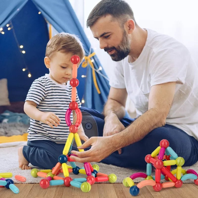 Jeu de Construction Magnétique – Blocs Éducatifs pour Enfants