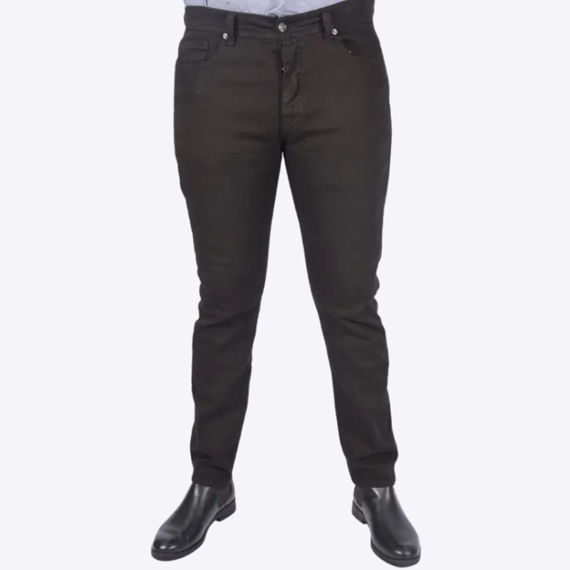 Pantalon en Toile Piqué Armani Coupe droite – Noir