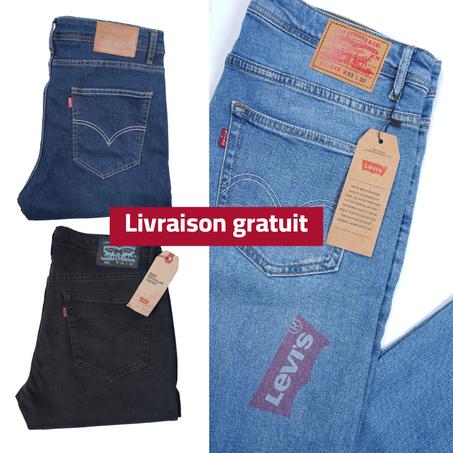 Pack de 3 Levi's De luxe coupe Normal  ( Noir + Bleu petrole + Bleu clair ) LX83G52