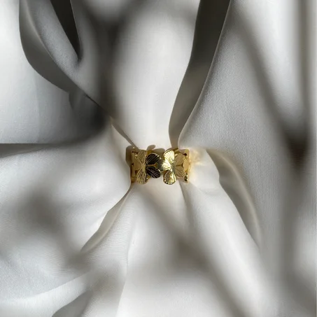 Bague Bouquet Floral en Acier Inoxydable