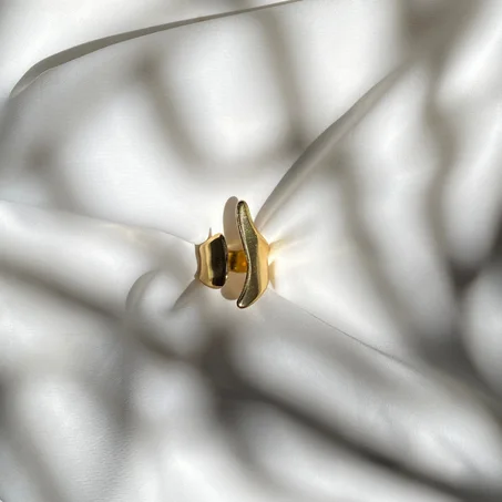 Bague Abstract Ajustable en Acier Inoxydable