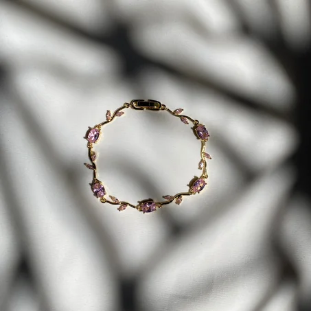 Bracelet Tulip Rose femme en Acier Inoxydable