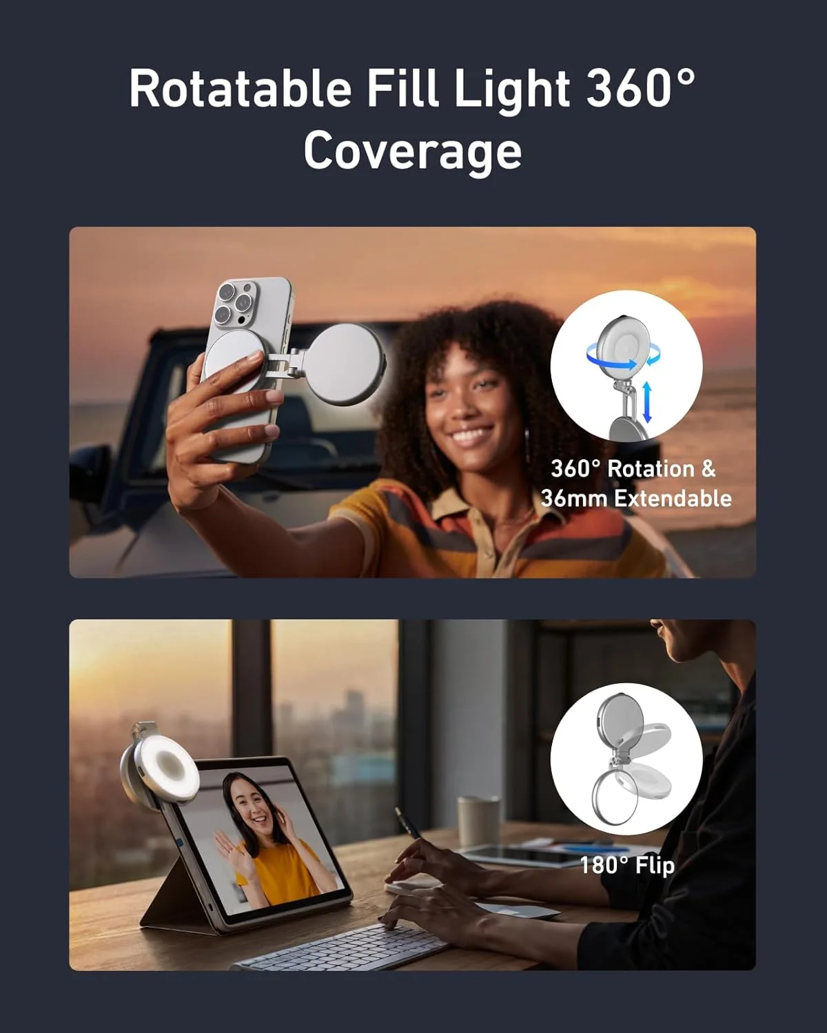 TELESIN C03 Lampe selfie magnétique