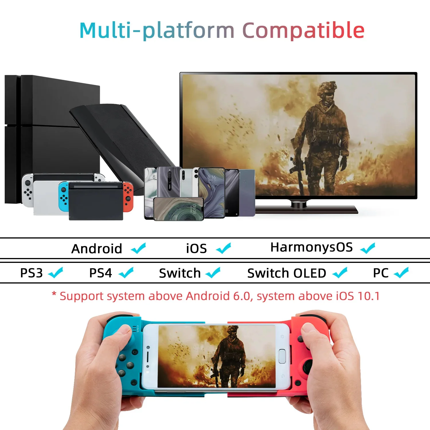 MANETTE DE JEU BSP-D3 SANS FIL  - BLUETOOTH POUR TÉLÉPHONES MOBILES