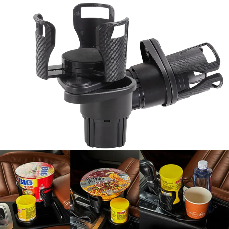 حامل أكواب للسيارة 2 في 1 بدوران 360° – راحة وتنظيم داخل سيارتك