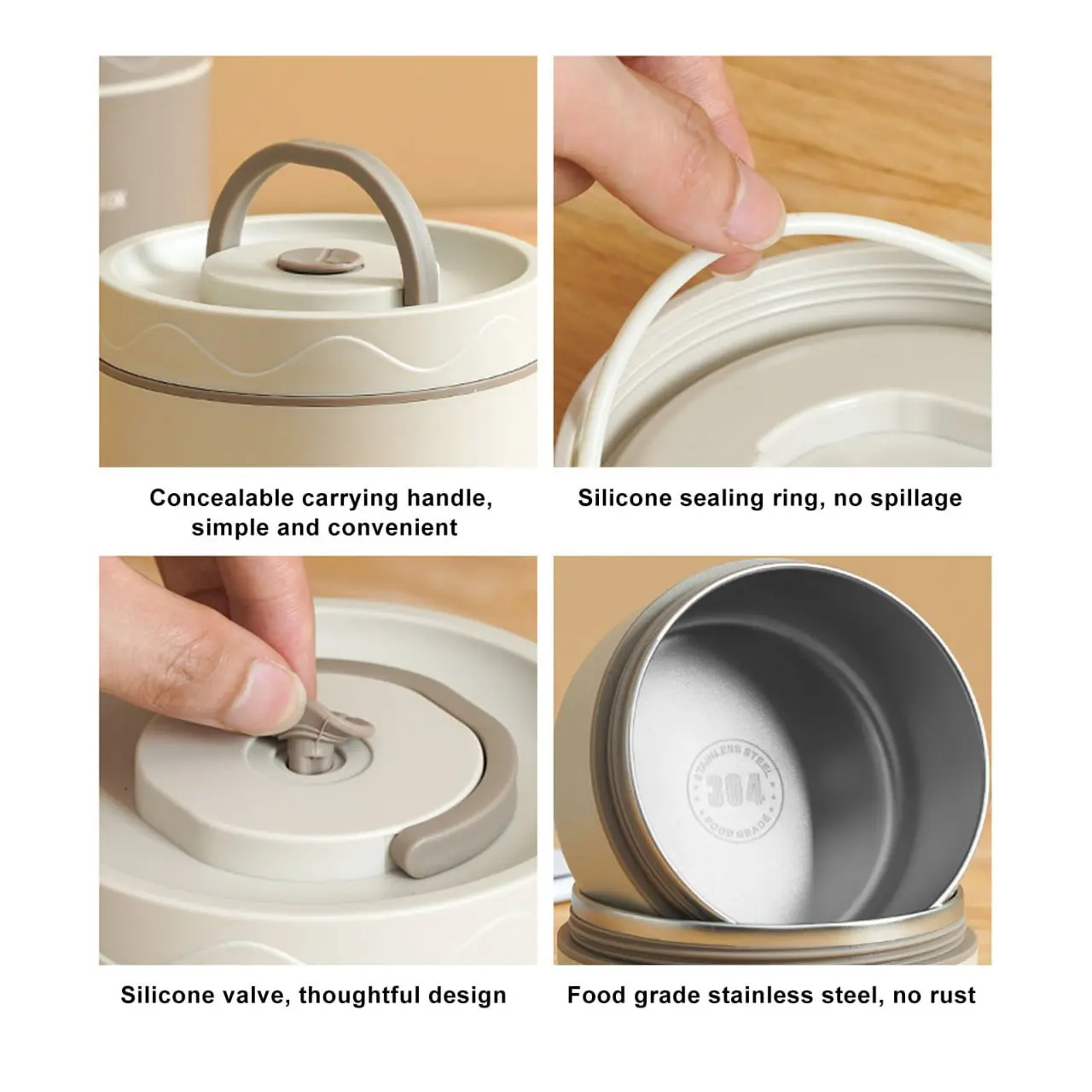 حاوية طعام متعددة الوظائف من الفولاذ المقاوم للصدأ - lanchbox304