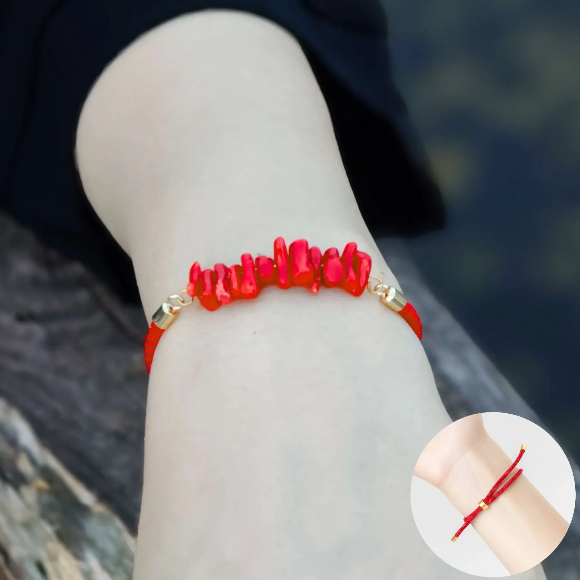 Bracelet rouge en Corail premium