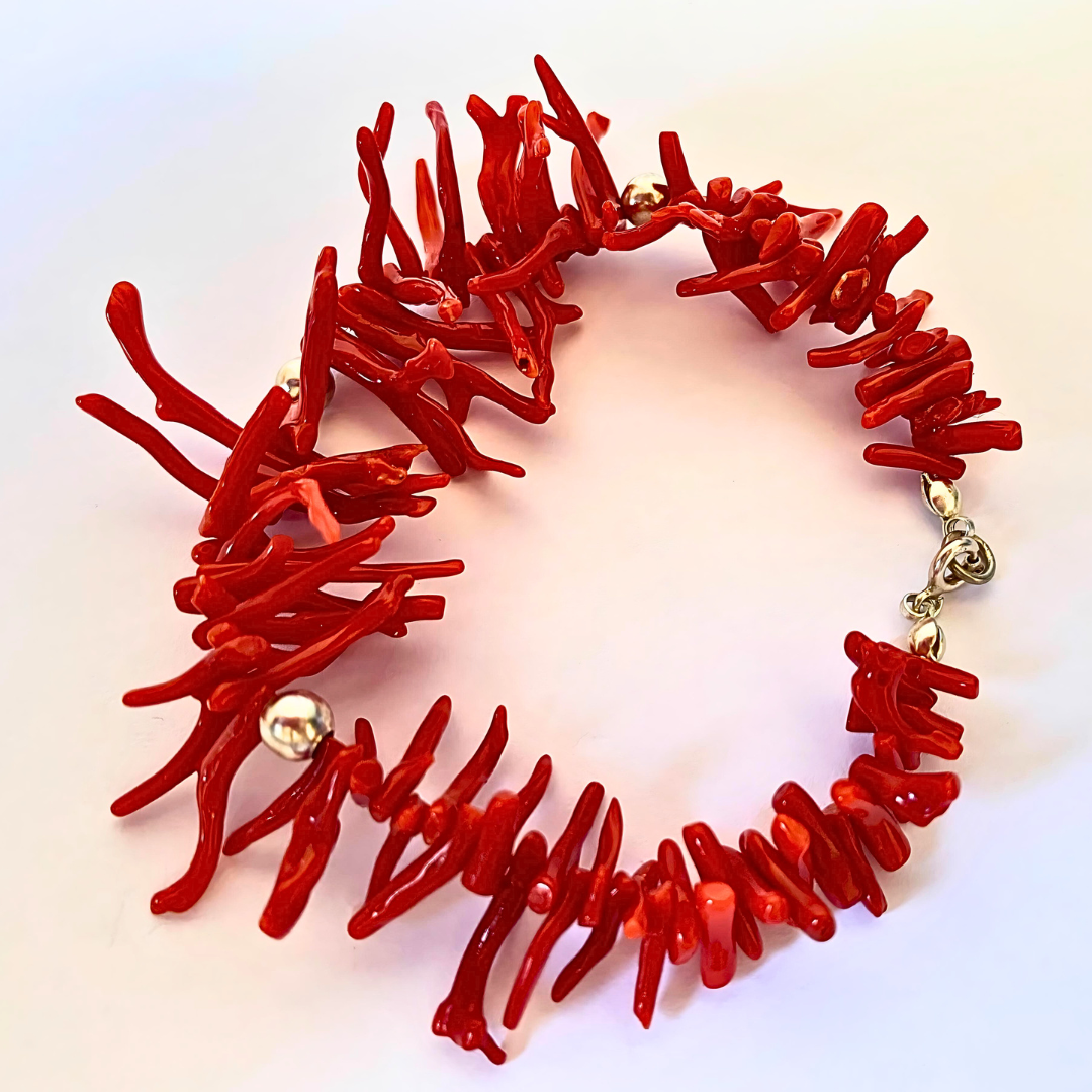 سوار من المرجان الملكي|Bracelet en Corail rouge Frange