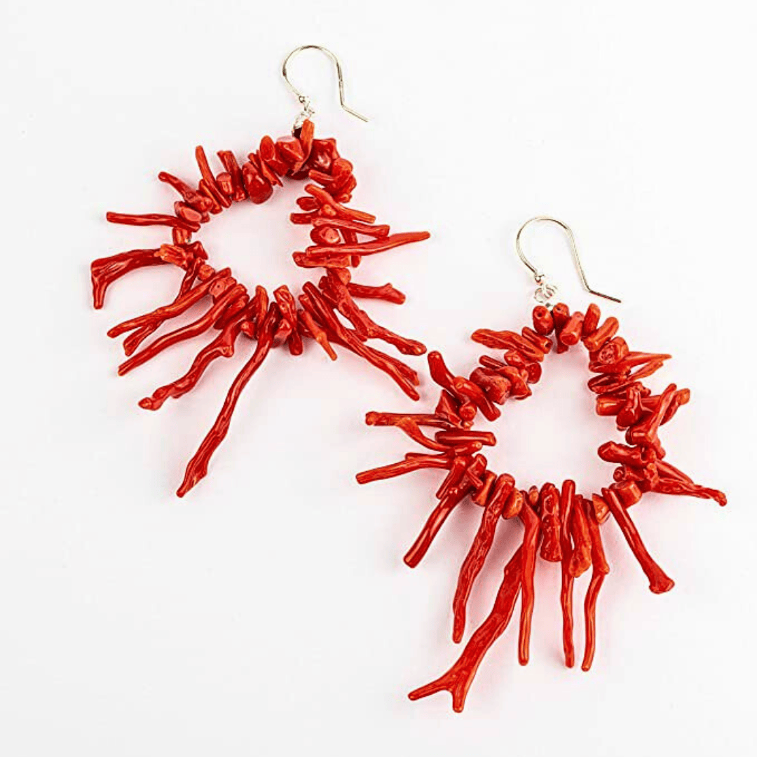 أقراط لالّة من المرجان الأحمر الملكي