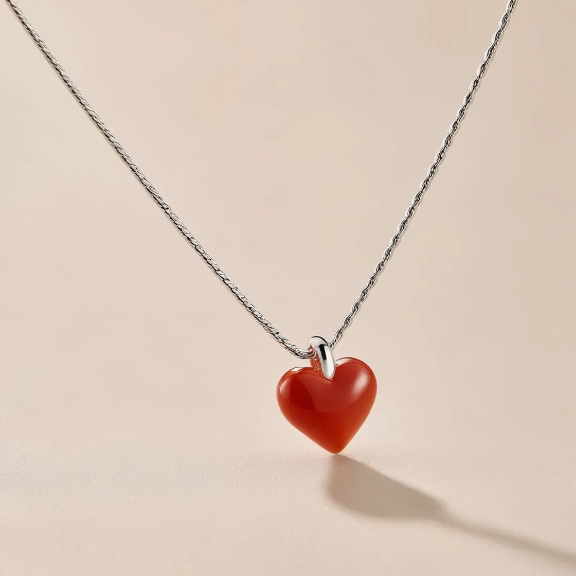 Collier en Argent *Cœur de Corail* – Énergie Positive & Amour