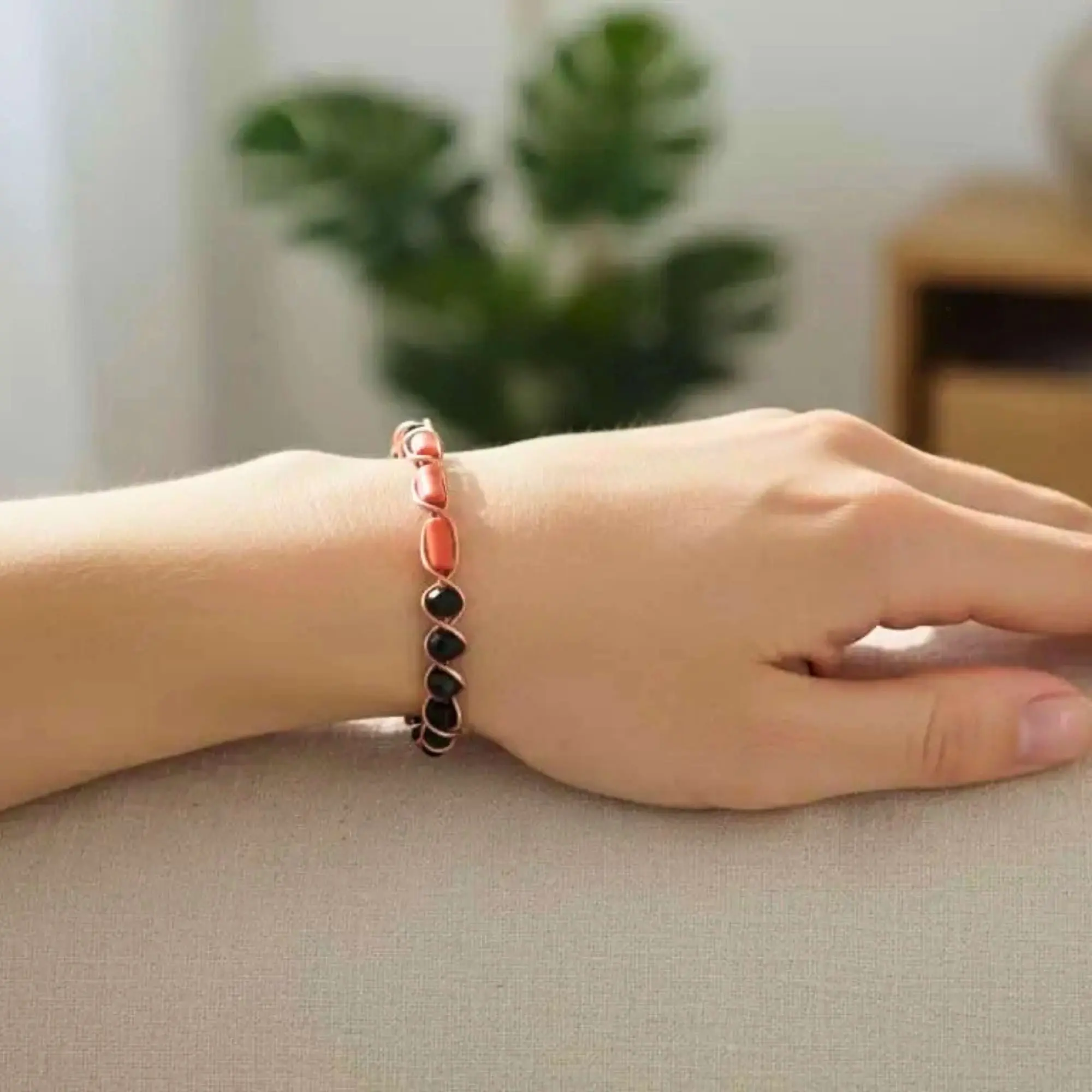 YASMINE - Bracelet Corail Cuivre Transformation