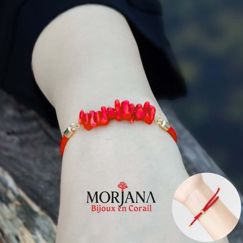Bracelet rouge en Corail premium