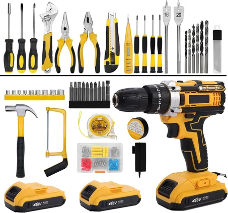 مثقاب كهربائي لاسلكي  مع طقم متكامل لكل المهام