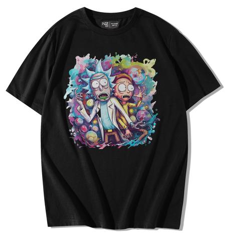 T shirt rick and morty anime sérigraphie avec de bonne qualité Maroc