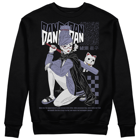 Sweat shirt DanDaDan Unisexe Anime Manga 100% Coton Idée Cadeau Noir.