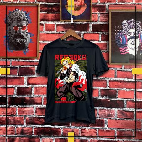T shirt rengoku anime sérigraphie avec de bonne qualité Maroc