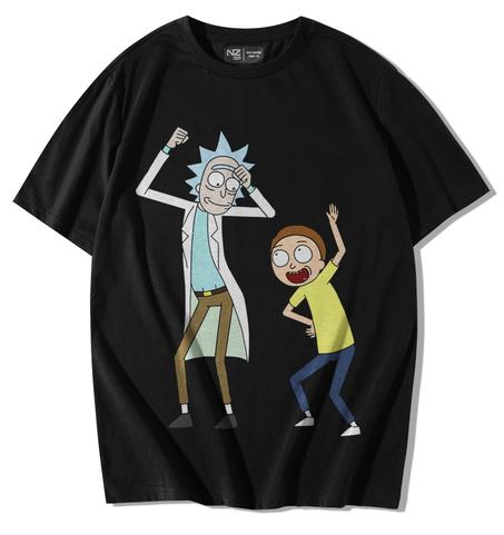 t-shirt rick and morty anime sérigraphie avec de bonne qualité Maroc