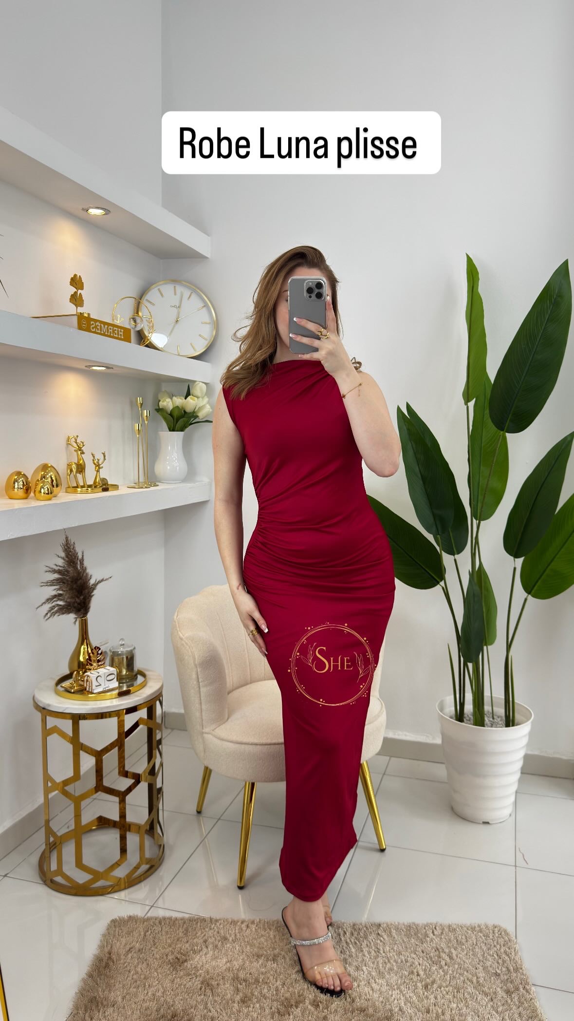 Robe Plisse Sans Manche