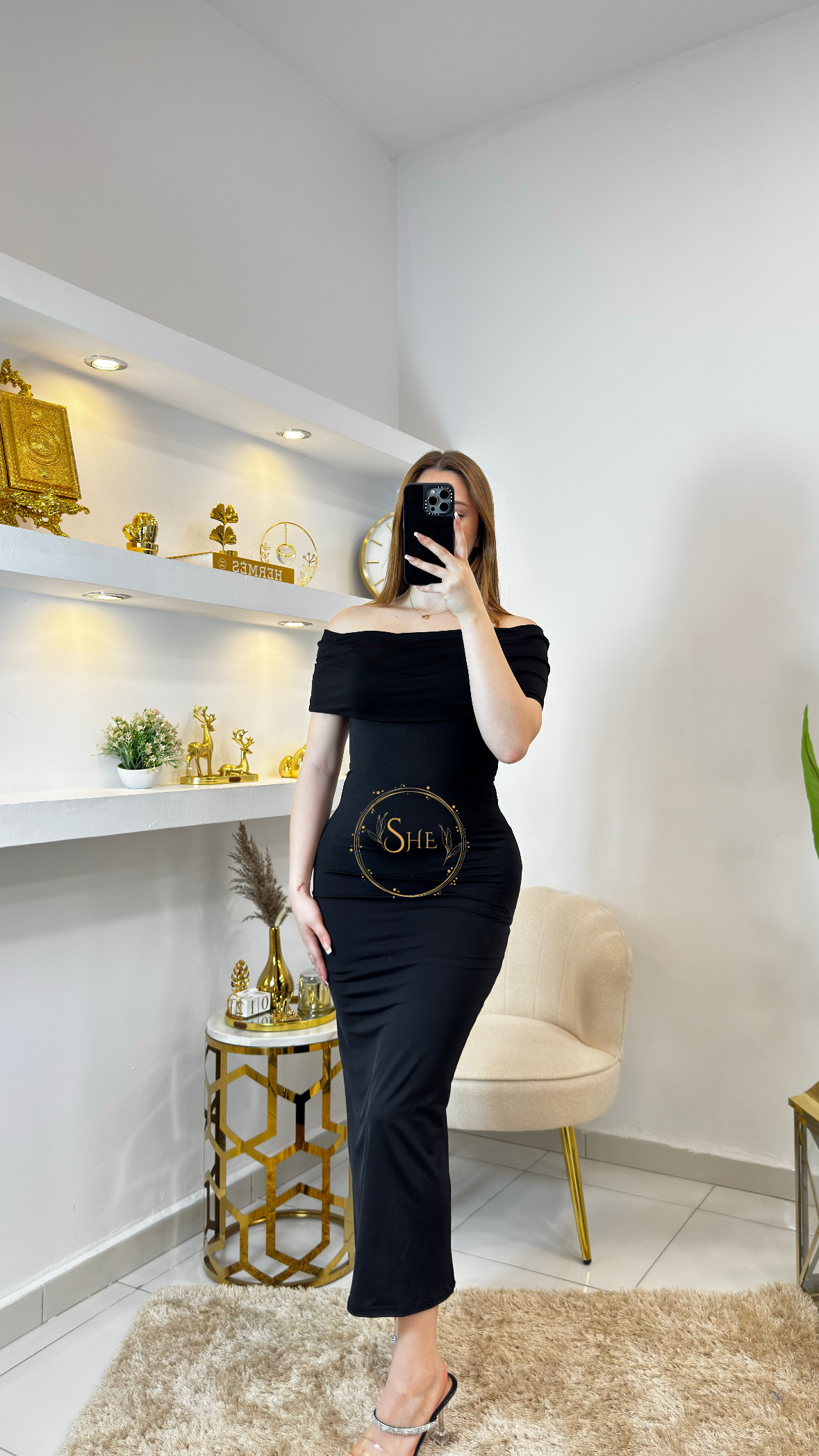 Robe Off Shoulders sans manche