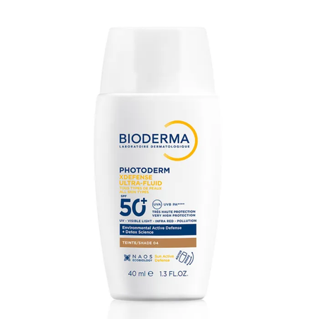 Bioderma PHOTODERM XDEFENSE - Ultra-Fluide Solaire SPF50+ - Teinte 04 - Visage - Tous Types de Peaux, 40ml