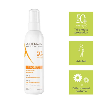 A-DERMA PROTECT Spray solaire SPF50+