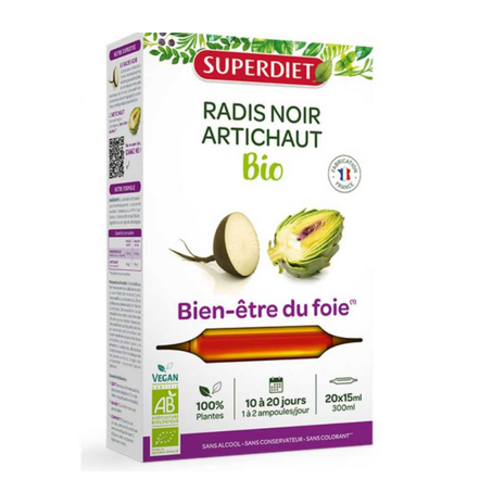 Super Diet radis noir artichaut bio 20 ampoules