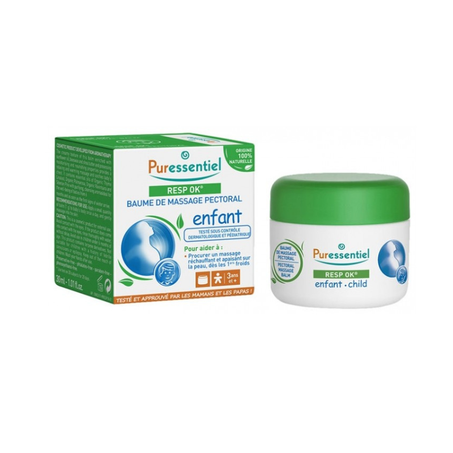 PURESSENTIEL RESPIRATOIRE BAUME DE MASSAGE PECTORAL ENFANT 4HE POT 60ML