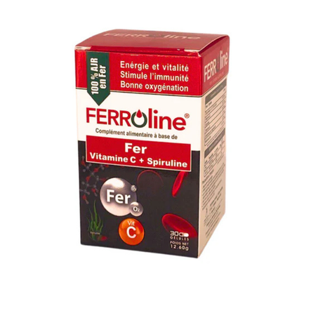 Ferroline Fer Vitamine C & Spiruline 30Gelules