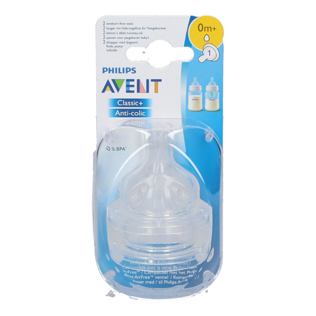 AVENT Lot de 2 TETINE 0M+ Classic+/ Anti-colic