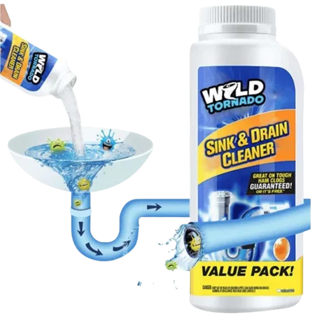 WILD TORNADO: Powerful Sink & Drain Cleaner - Tornado Drain Unblocker